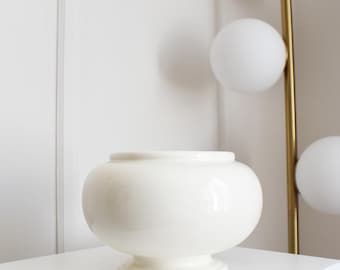Vintage White Ceramic Dome Vase, Housewarming Gift, Vintage Home Decor