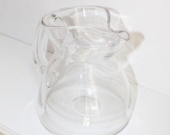 Vintage Kosta Boda of Sweden Hand Blown Crystal Pitcher Vase, Vintage Home Decor