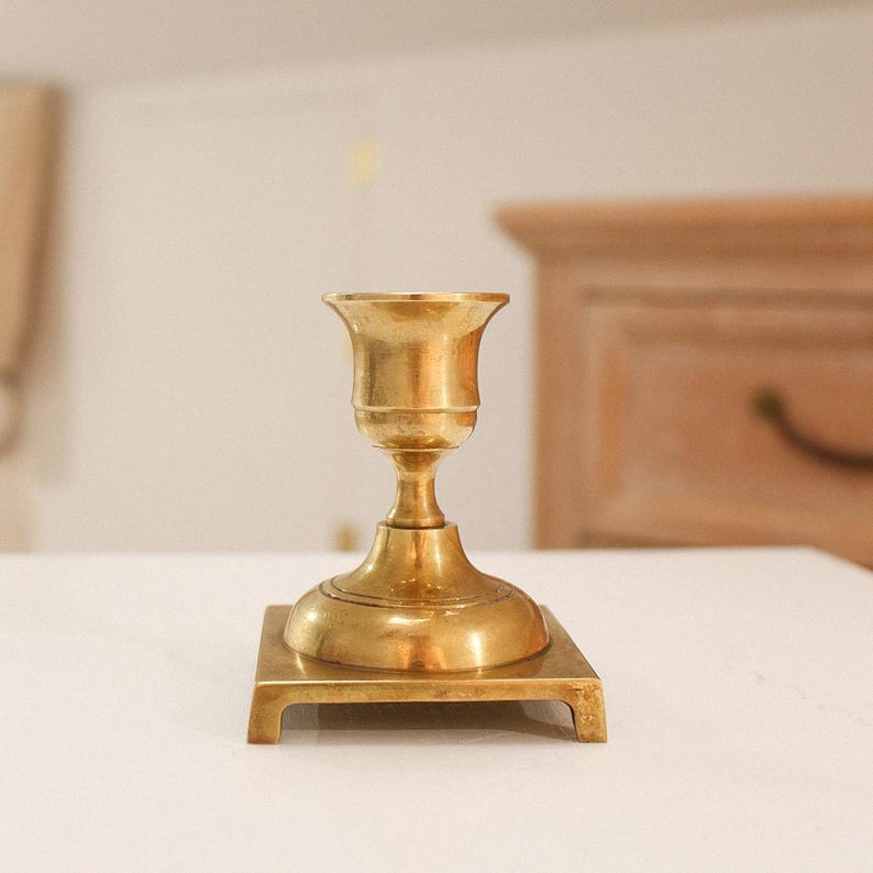 Vintage brass candle holder made in Japan