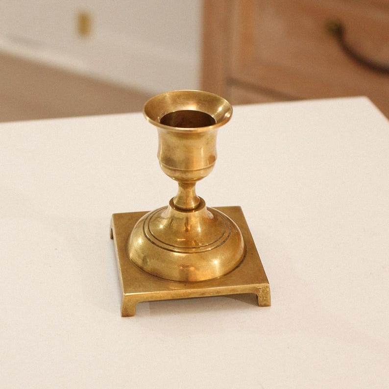 Vintage brass candle holder made in Japan