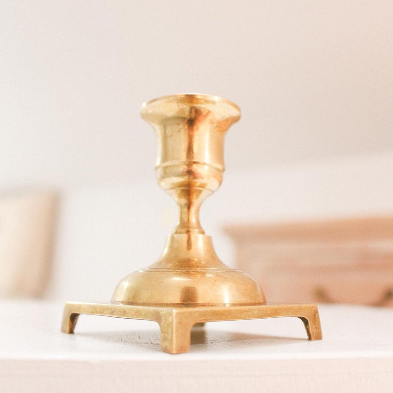 Vintage brass candle holder made in Japan