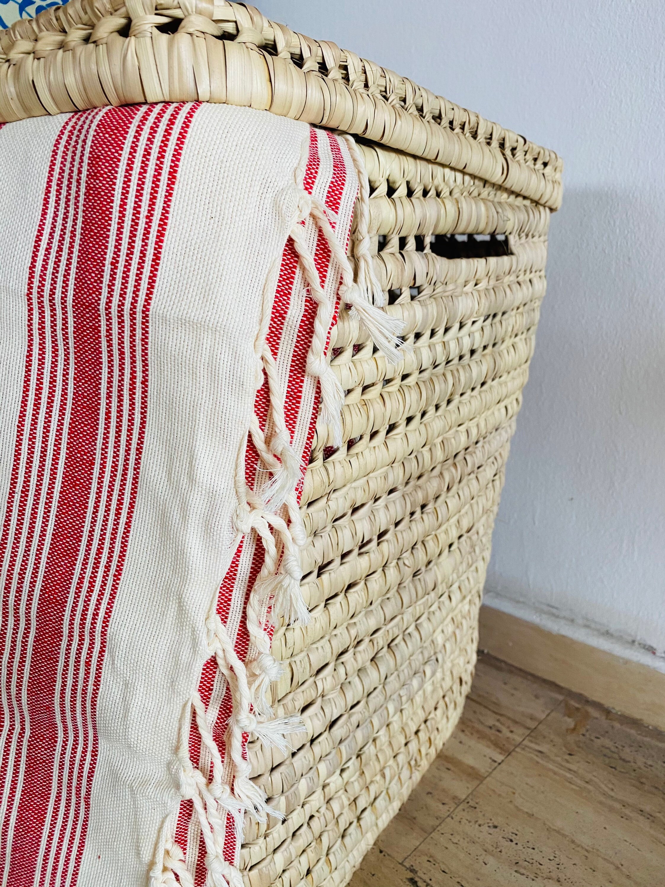 Cesta de almacenamiento en hoja de palma 50 cm | Etsy