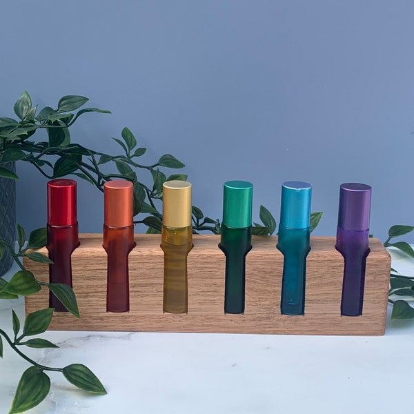 Roller Bottle holder, stand, storage for Essential oil blends, aromatherapy.
