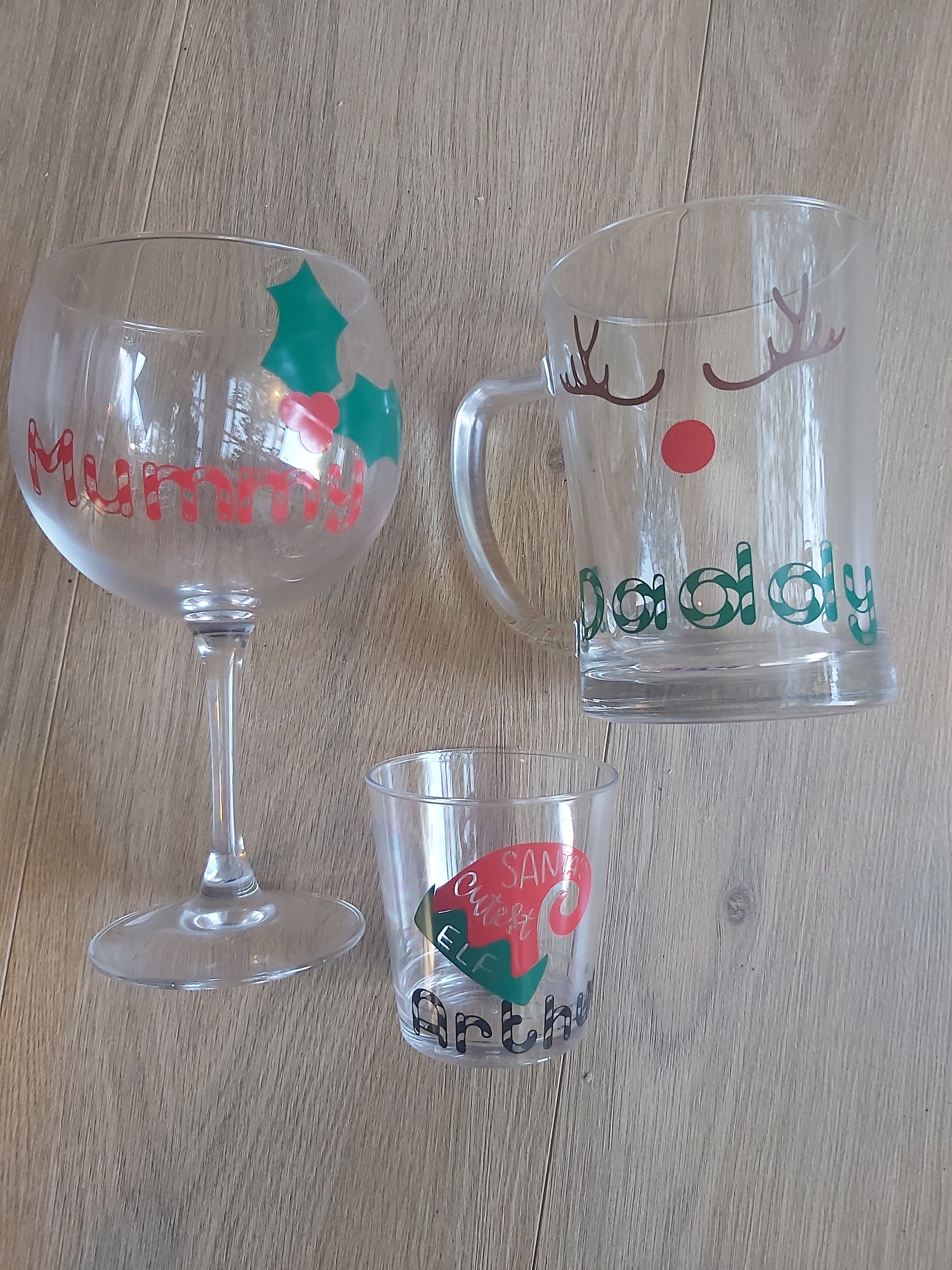 Personalised christmas family glasses Etsy.de