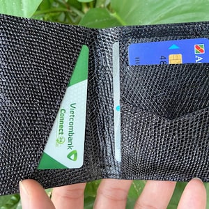 Tarjetero de piel de lagarto de primera calidad, color negro, tarjetero, regalo para él, billetera de piel, tarjetero de piel hecho a mano