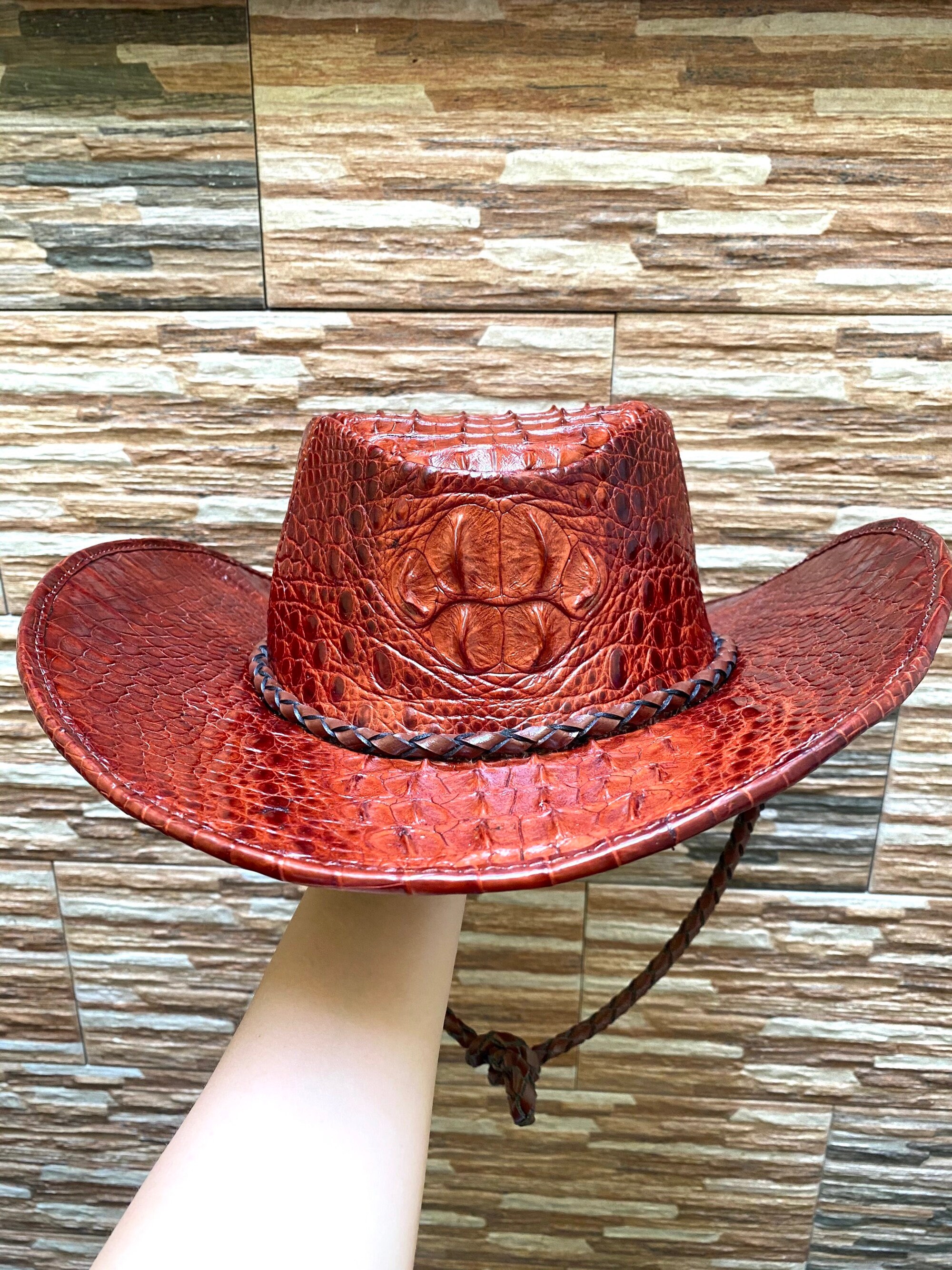 Alligator leather hat Clearance
