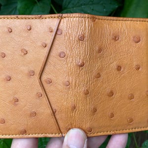 Porta biglietti da visita in pelle di struzzo di prima qualità Yellow Cow, porta biglietti da visita, regalo per lui, portafoglio in pelle, porta biglietti da visita in pelle fatto a mano