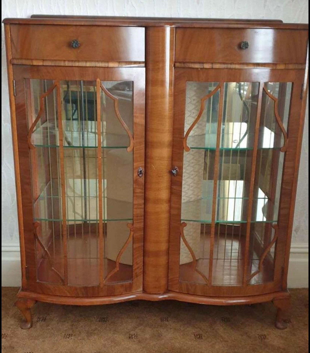 China Cabinet Curved Glass Etsy UK