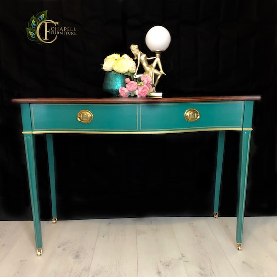 SOLD SOLD Regency Serpentine Hall console Table With Mahogany Top
