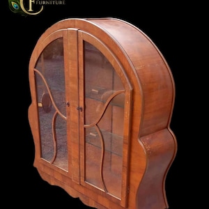 Art Deco Curved Display Cabinet