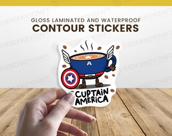 coffee captain america stickers, decals sticker, tumbler, stanley mugs, hydroflask stickers, stanley 2.0, stanley tumbler, hydro flask