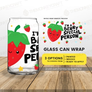 Beere Special, 16 Unzen Glasdosenverpackung, Libbey Glasverpackung, permanent haftendes Vinyl, niedliche Transfers, Glasdosentransfers, Libbeytransfers