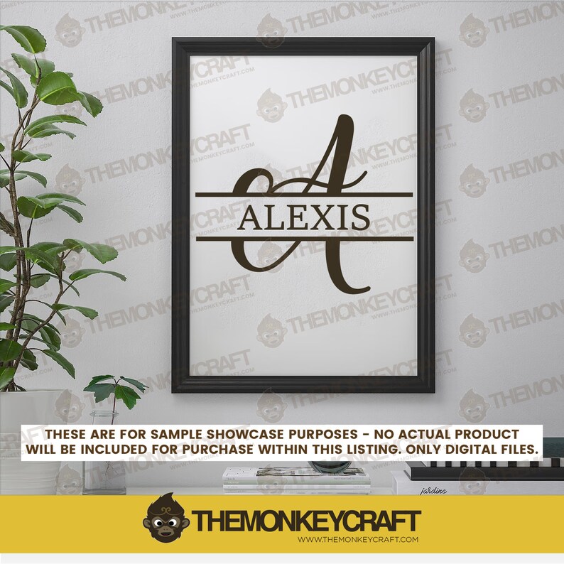 Split Monogram Alphabet SVG | DXF | PNG | Split Monogram Frame Alphabet ...