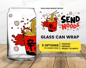 Vinyl Wrap, 16 oz Glass Can Wrap, Libbey Glass Wrap, Permanent Adhesive Vinyl, EcoSolvent Transfers, Glass Can Transfer, Ready to Apply Wrap