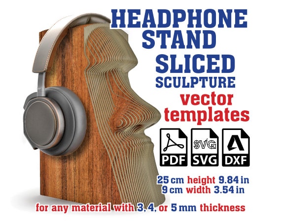 Headphone Stand Sliced Vector Template Svg Headphone Stand