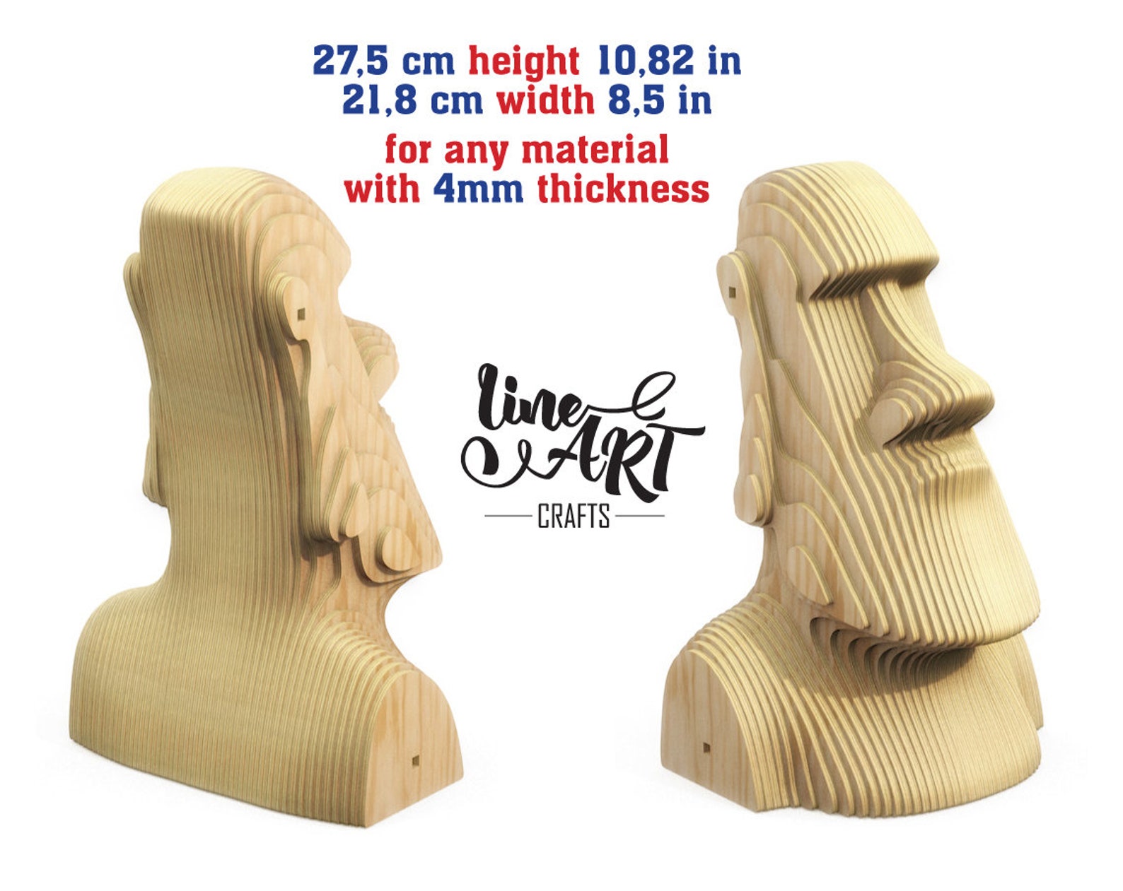 Moai Statue Sliced Sculpture Vector Template Moai Sculpture Etsy