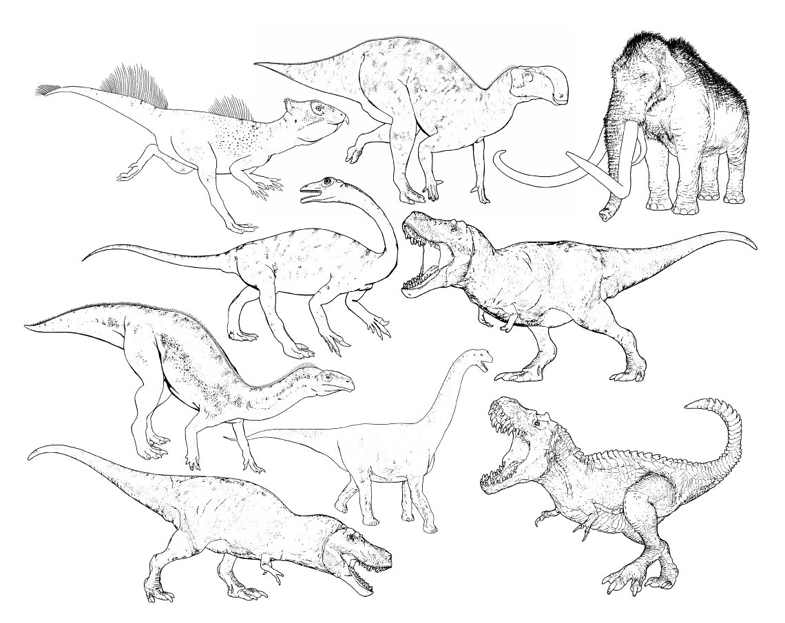 Dinosaur Coloring Pages Dinosaur Coloring Book T-rex | Etsy