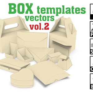Box Template SVG Vector Files Vol.2 Lunch Box Svg Pdf Cdr - Etsy