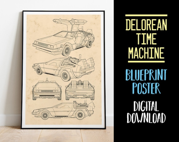 Delorean Time Machine Art