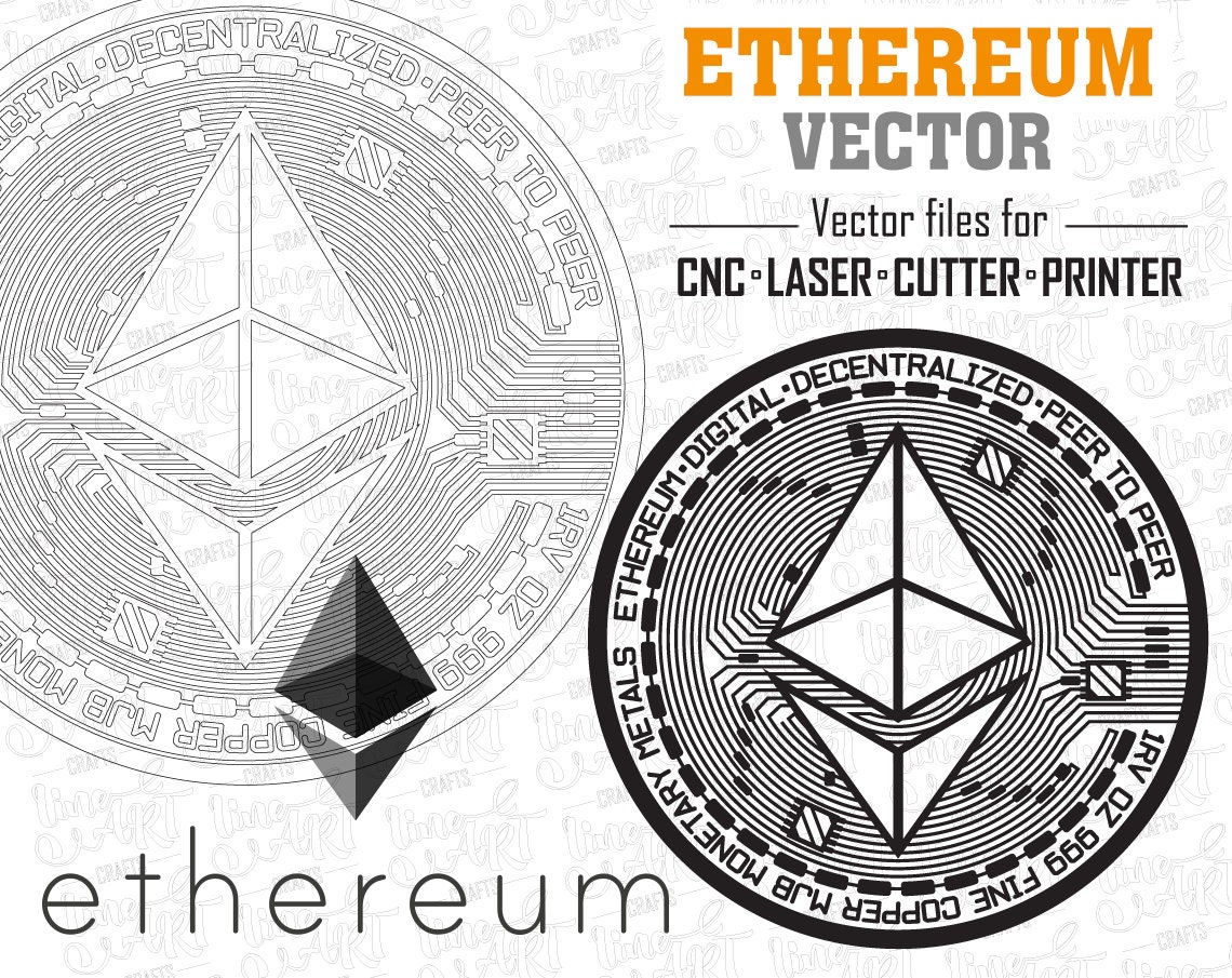 Ethereum Logo Svg Vector / ETH / Ethereum Logo for CNC Laser Etsy