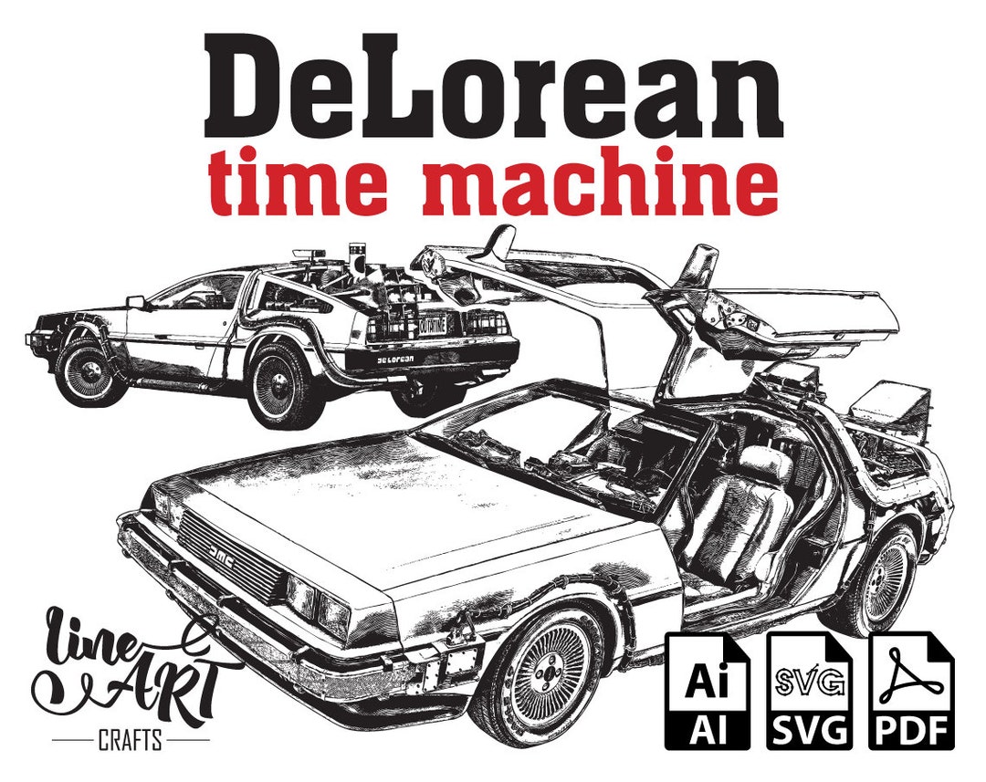 DeLorean Time Machine Vector Svg, DeLorean SVG, DMC DeLorean Svg ...