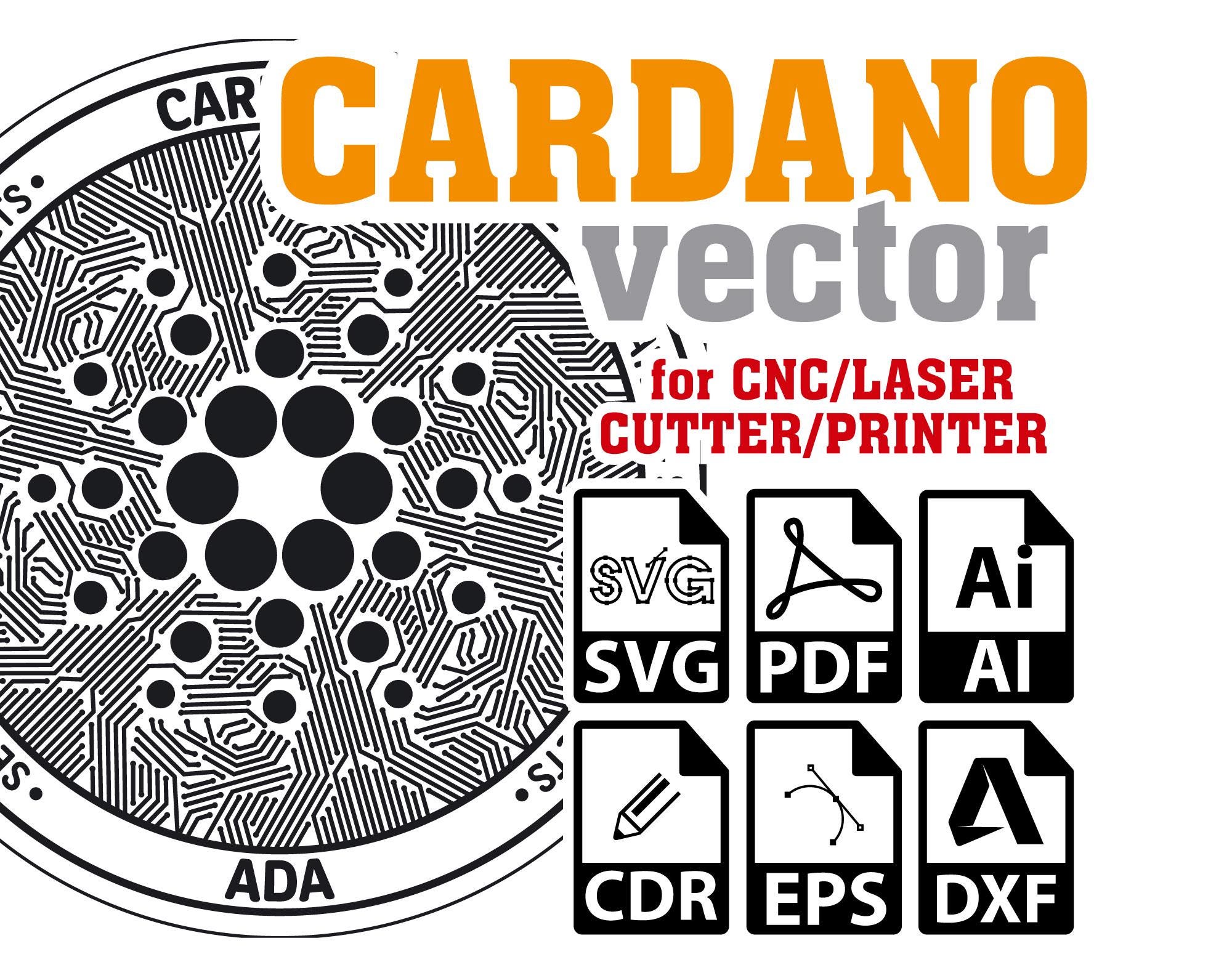 Cardano Crypto Coin SVG-vectorsjabloon, CNC-lasersnijderprinter (digitale  download) - Etsy België