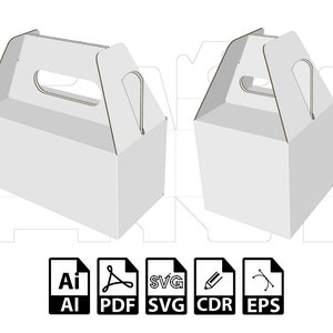 Box Template SVG Vector Files Vol.2 Lunch Box Svg Pdf Cdr - Etsy