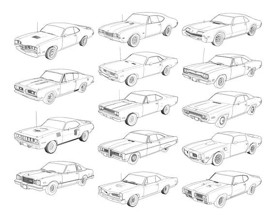 American Muscle Car Coloring Pages - Il 570xN.3879771603 77xy