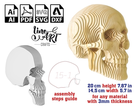 Human Skull Sculpture Sliced Vector Template, Skull Human Skull Sculpture Sliced Vector Template, Skull