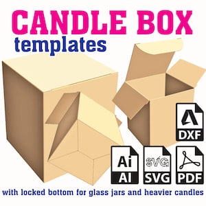 Candle Box SVG templates Vector, Candle Gift Box vector templates SVG, Box template Svg, Cricut Svg, Pdf, Ai, Dxf for Cutter, Printer, Gift