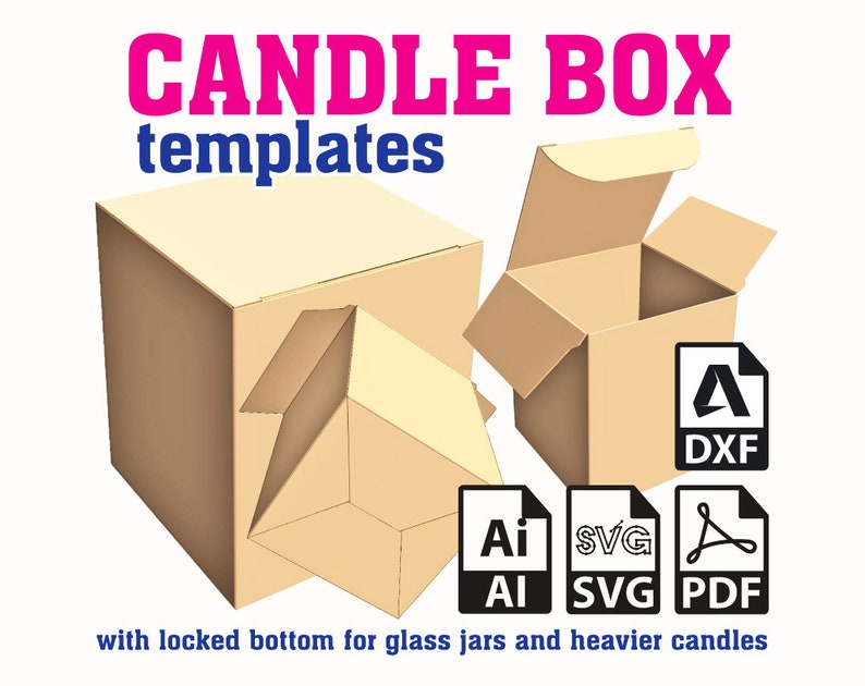 Candle Box Vector Candle Box SVG Templates Vector, Candle Gift Box Vector Templates SVG ...
