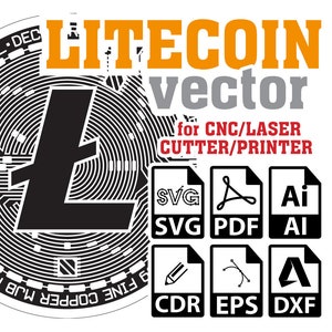 Litecoin Svg Vector, Litecoin vector for CNC, Laser, Cutter, Printer, Litecoin Svg Template, LTC, Crypto coin SVG, Ai, Pdf, Dxf, Cdr, Eps
