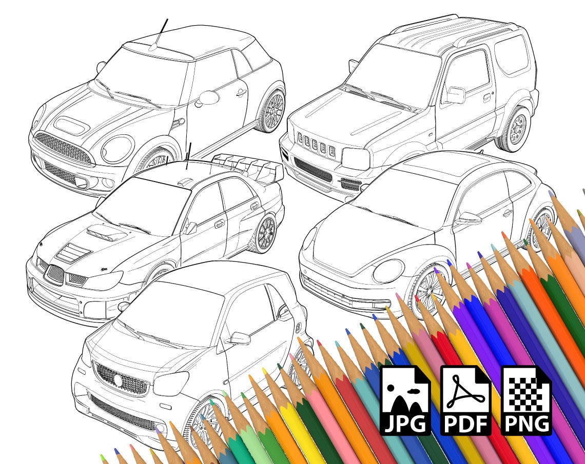 Cars Coloring Pages / Cars Coloring Book / Coloring Pages Cars - Etsy