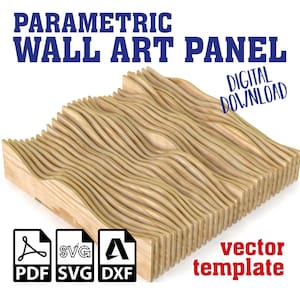 Parametrische Wandkunst SVG, Parametrisches Wandkunst-Panel DXF, geschnittene Panel-Vorlage Svg, Parametrisches Dekor PDF, digitaler Download svg, pdf, dxf
