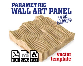 Parametric Wall Art SVG, Parametric Wall Art Panel DXF, Sliced Panel template Svg, Parametric Decor PDF, Digital Download Svg, Pdf, Dxf