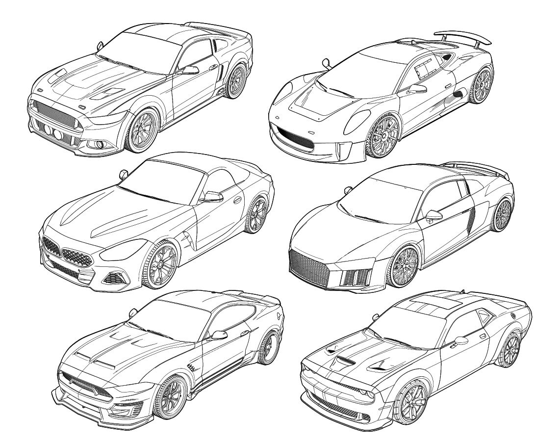 Cars Coloring Pages / Cars Coloring Book / Sports Car Coloring - Etsy