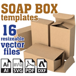Modelli SVG per scatole di sapone, file vettoriali, SVG per confezioni di scatole di sapone, SVG per scatole di sapone personalizzate, SVG Cricut, Ai, PDF, DXF per taglierina, stampante, archiviazione