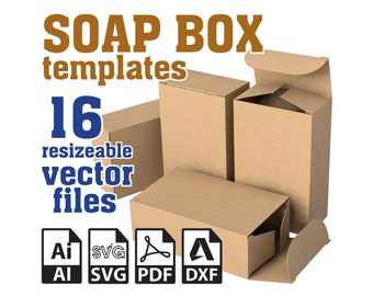 Soap Box SVG templates Vector files, Soap Box Packaging SVG, Custom Soap Box SVG, Cricut Svg, Ai, Pdf, Dxf Box for Cutter, Digital Download