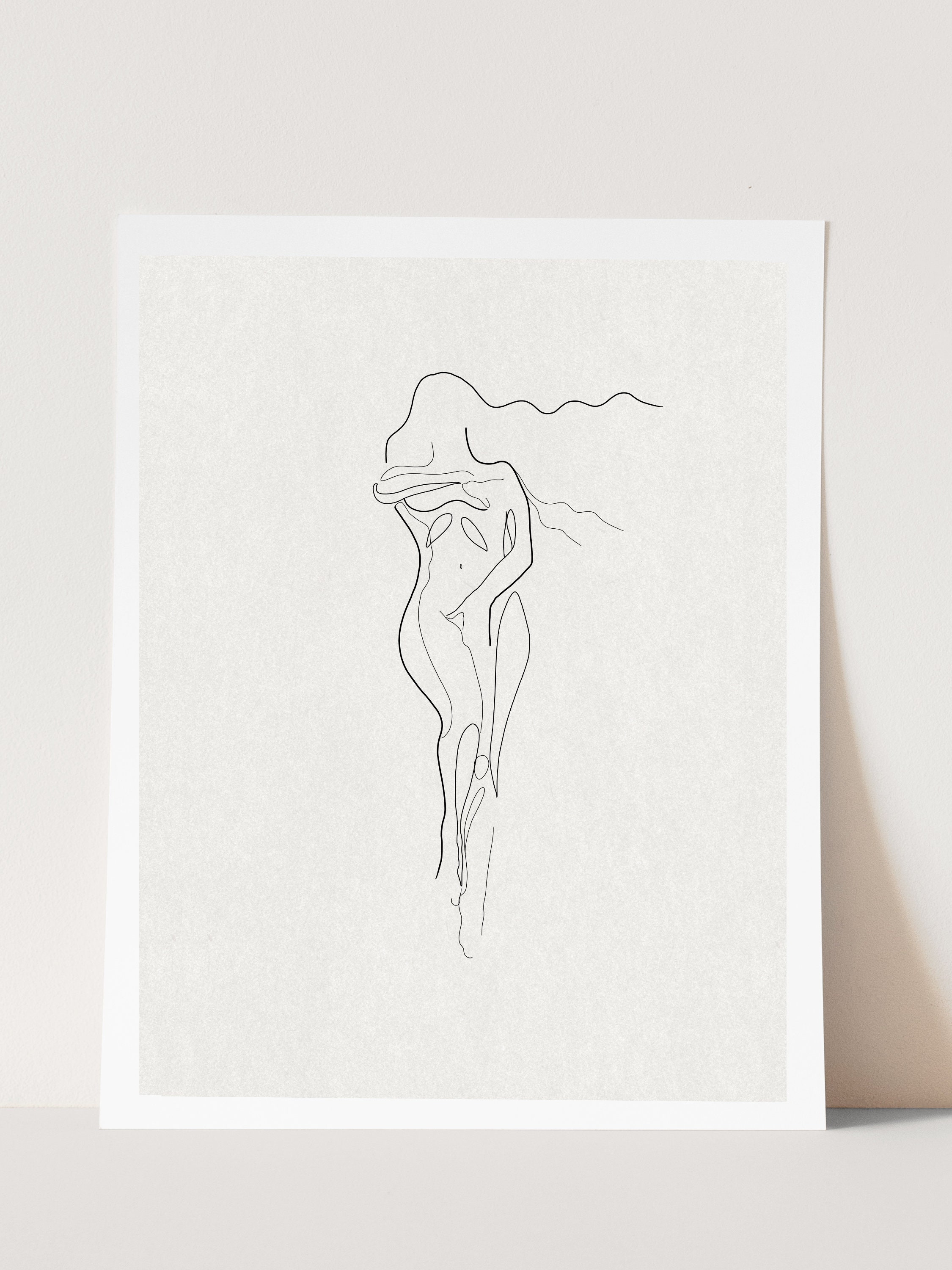 Female Body Art Line Art Screen Print Female Art Line Art | Etsy