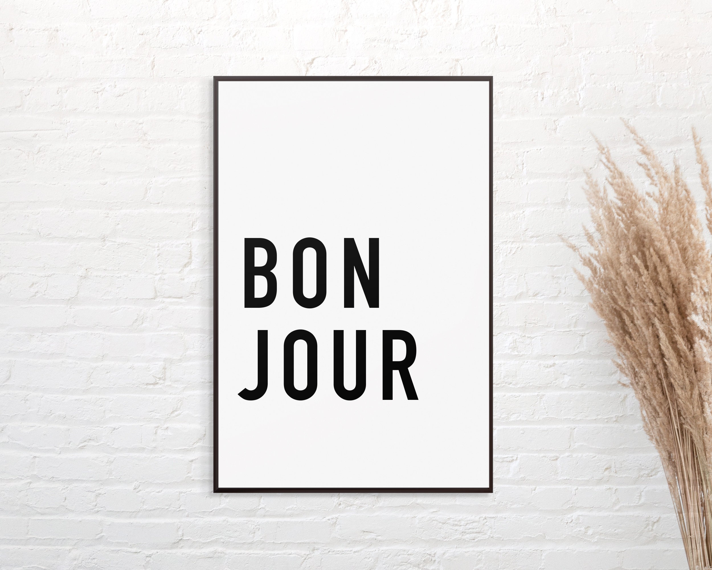BONJOUR Sign Download, for Home Entry Greeting, Retail Boutiques, Small