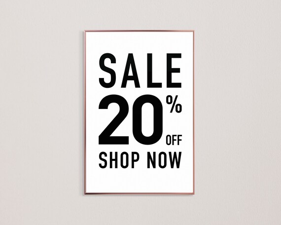 SALE 20% Off, Sign Download for Retail Shops or Boutiques, Small 