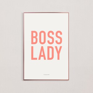 Boss Lady Sign Print, Mother&#39;s Day Gift, Home Wall Decor, Minimal Type Art, Small Business Supplies, Girl Boss Inspiration, Instant Download