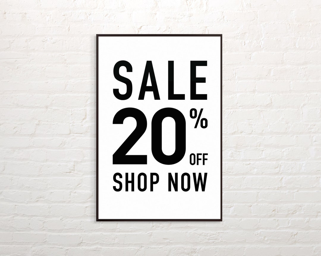 SALE 20% Off, Sign Download for Retail Shops or Boutiques, Small ...
