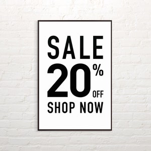 SALE 20% Off, Sign download for Retail shops or Boutiques, Small Business Supplies, Minimal Modern Type Design, Printable, Instant download