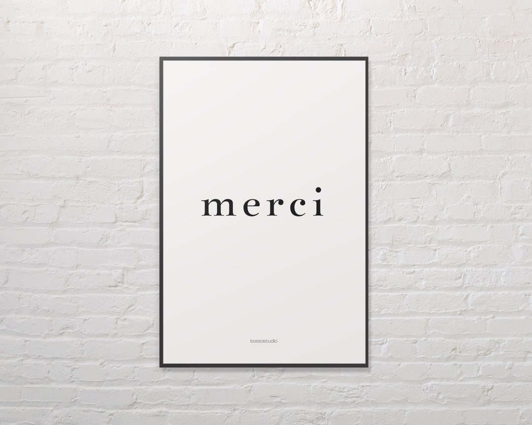 Merci Sign, French Minimalist Art Print, Attract Gratitude & More Sales ...