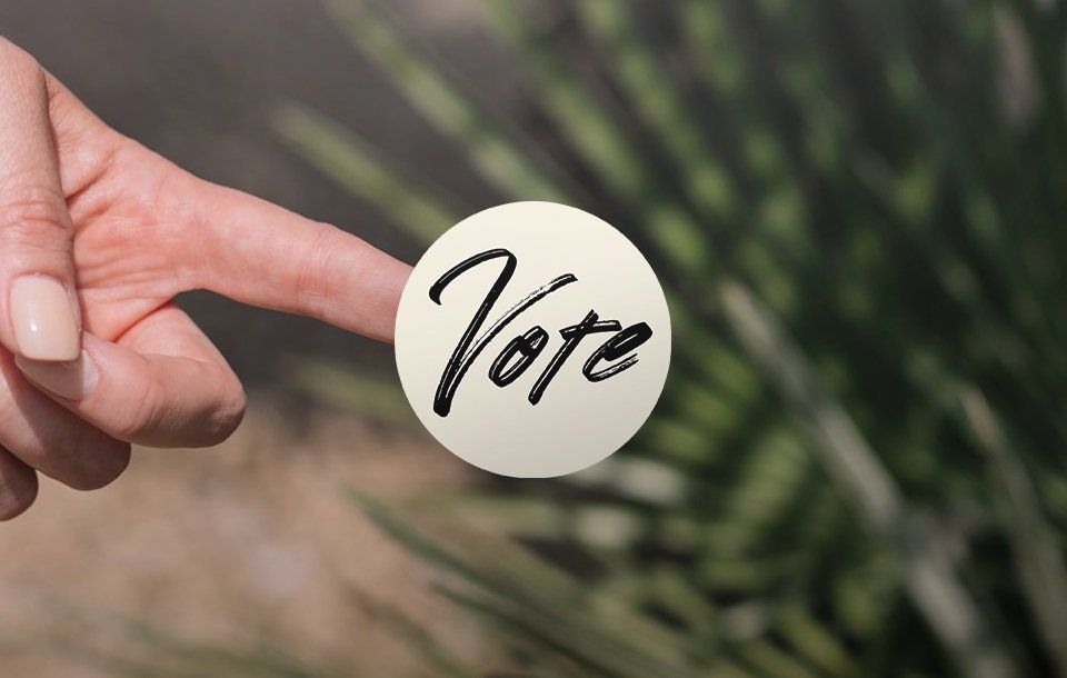 VOTE Sticker PNG, Digital Printable, Instant Download, Circle off White ...