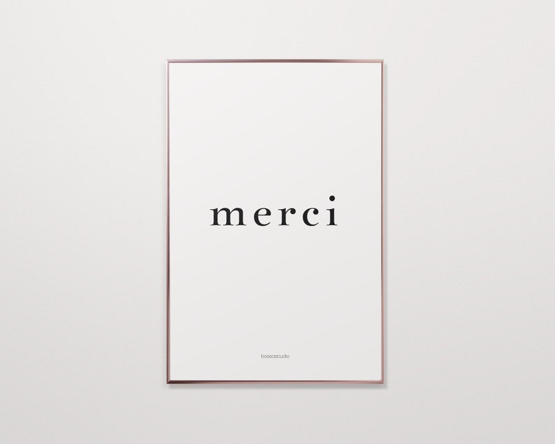 Merci Sign, French Minimalist Art Print, Attract Gratitude & More Sales ...