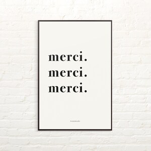 merci Sign, Small Business Supply for Retail shop & Boutique Print, Home Decor, Gratitude Daily Manifest, Thank you Gift, Instant download
