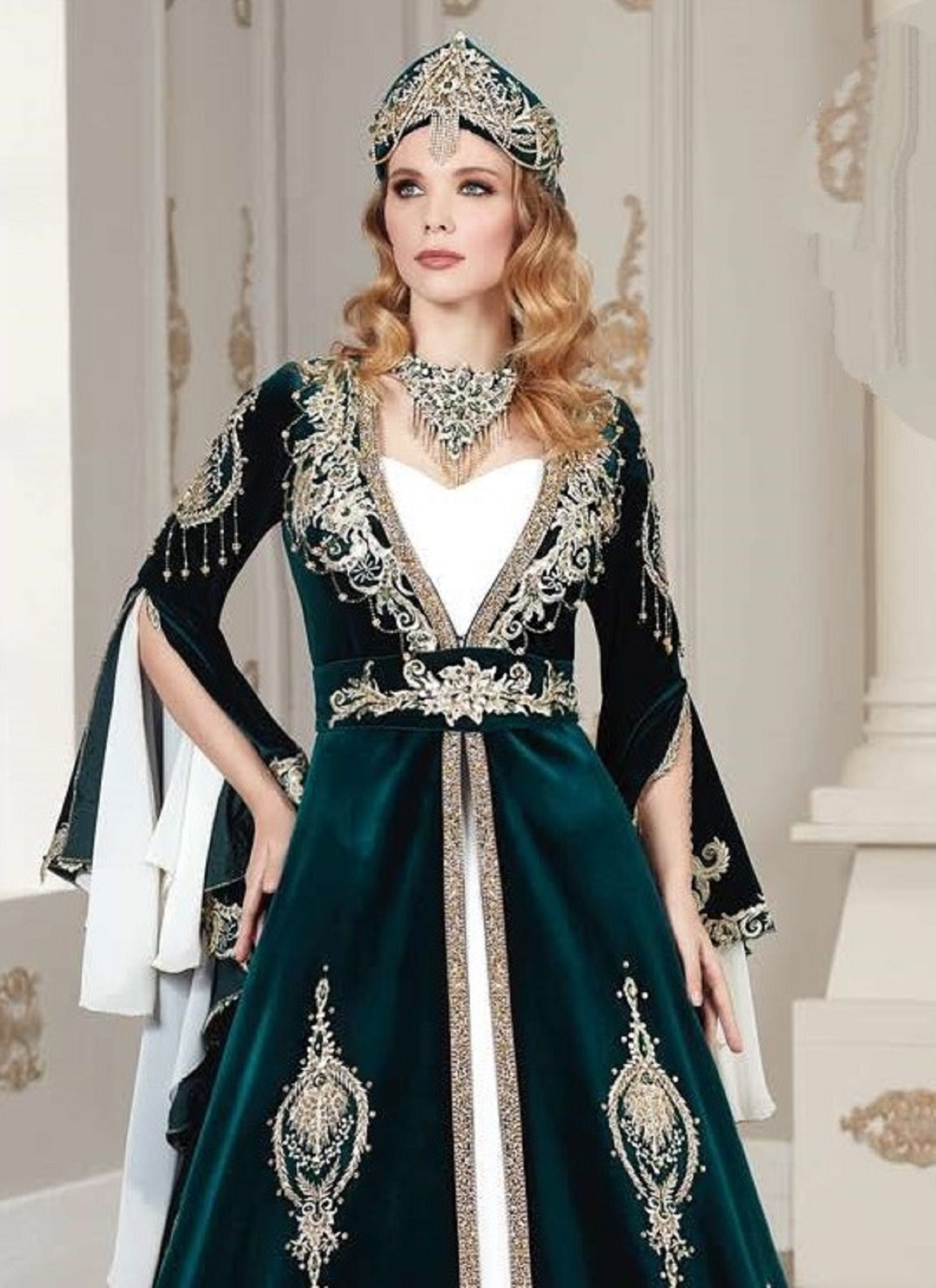 Traditional Caftan With Ottoman Turkish Motif Kaftan Türk Bindallı