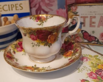 Vintage Royal Albert Old Country Roses Cup and Saucer Set